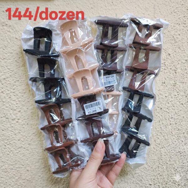 Matte Twist Non-Slip Hair Claw Clip Set Coffee ( Pack of 12 )