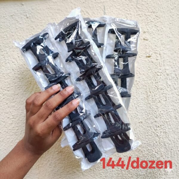 Matte Twist Non-Slip Hair Claw Clip Set Black (Pack of 12)