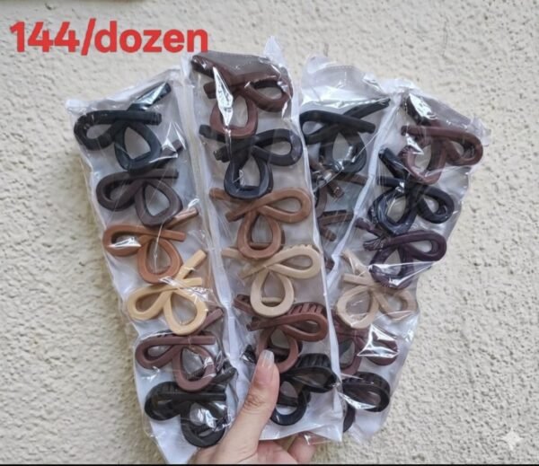 Half Infinity Rubber Matte Hair Claw ( Pack of 12 )