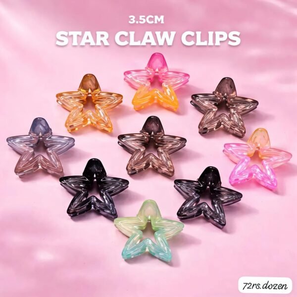 UNIQUE SMALL STAR CLAW CLIPS (PACK OF 12)