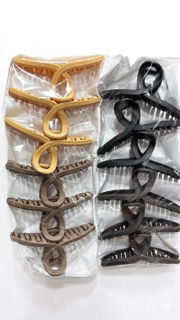 Premium Matte Finish Geometric Hair Claws ( Pack of 12 )