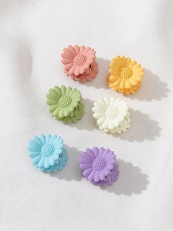 Pack of 12 Sunflower Hair Claws  Multicoloured