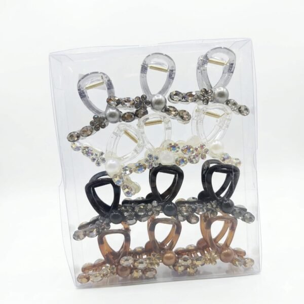 Fancy Stone Hair Claws ( Pack of 12 )