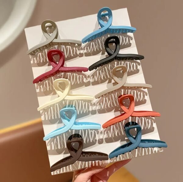T shape Matte Hair Claws Multicoloured ( Pack of 12 )
