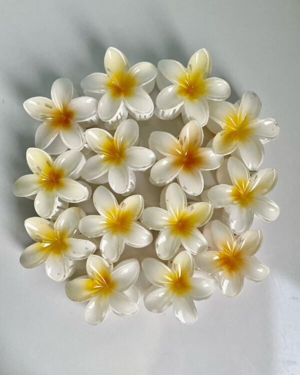White Flower Hair Claw ( Pack of 12 )