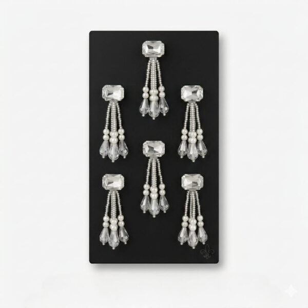 Bridal Stone Velcro with Stone Latkan ( Silver )