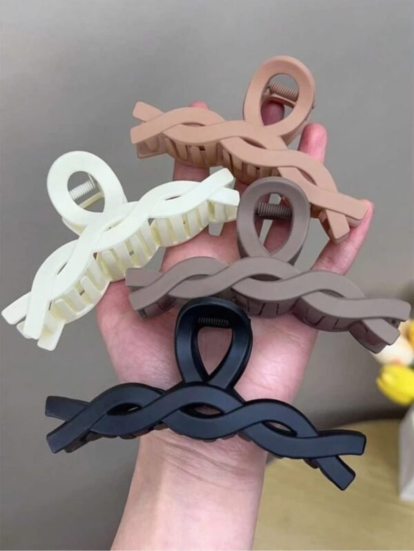 Zig Zag Tie Hair Claws ( 4 pcs )
