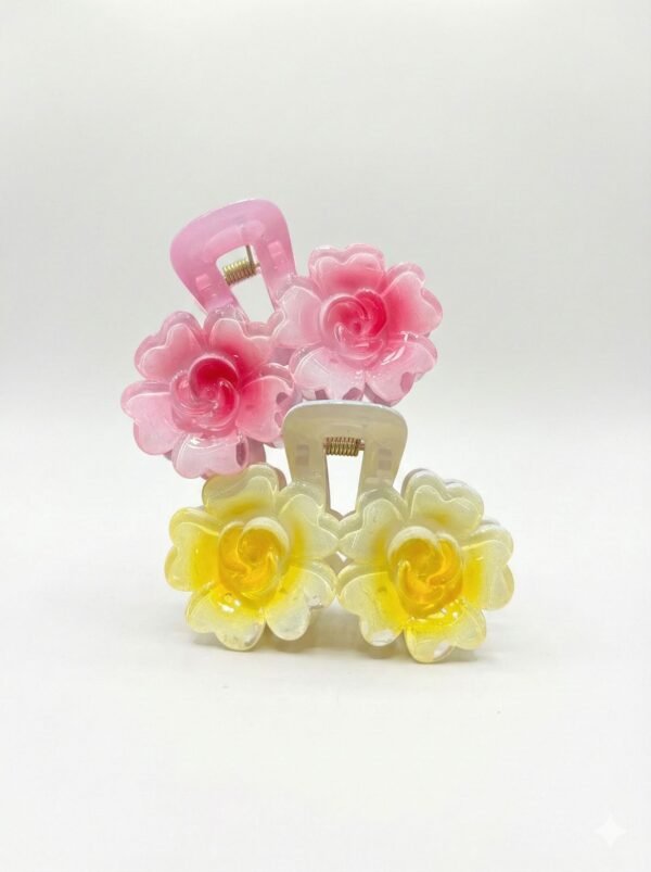 Double Flower Hair Claw ( 2 pcs )