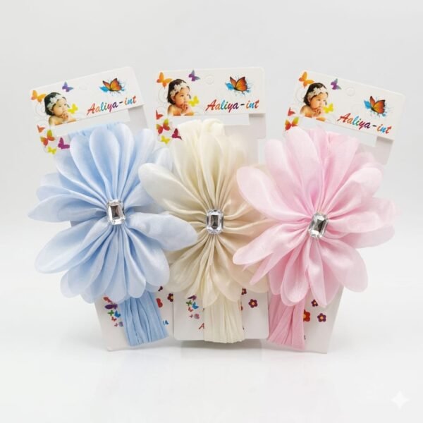 Pack of 3 Baby Girl Head Bands Super Soft Multicolour