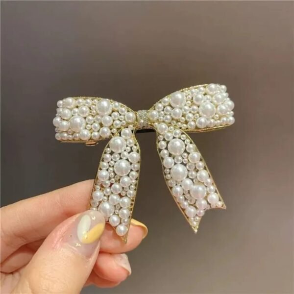 Metal Bow Pearl Embedded (1pcs)