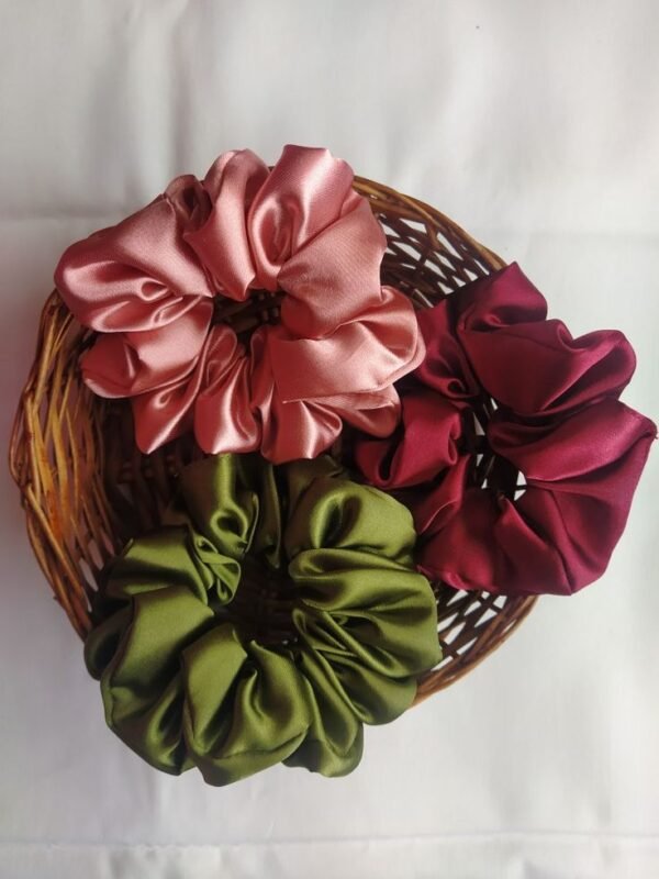 Pack of 3 Satin Silk XL sized Scrunchies